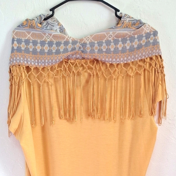 Style & Co. Women's Detachable Scarf Draped Rayon Fringed Blouse Plus Size XL - Picture 4 of 7